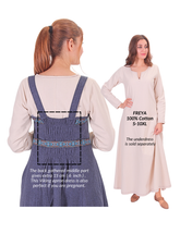 FIONA Wool P. Blue - Medieval Viking Wool Apron Dress